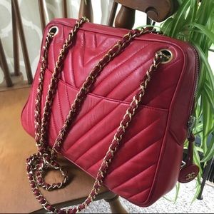 Vintage Red Chanel Shoulder Bag